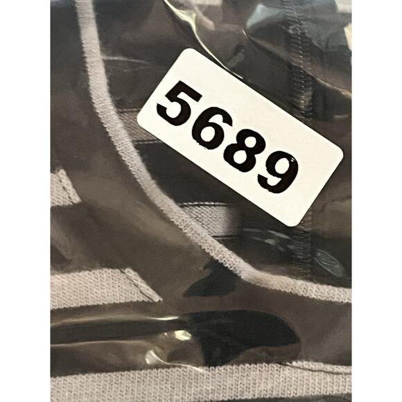 Marine Layer Knit Stripe Shift Dress Medium Black Gray 3/4 Sleeve Crewneck - Picture 13 of 13